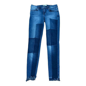 William Rast Jeans Womens 26 Blue Patchwork Perfect Skinny Raw Hem Distressed